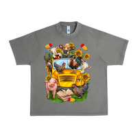 Tornado farm animals with school bus Urban Heavy Tee - NancyCooperArtShop