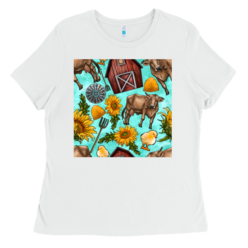Farm Seamless Pattern Ladies Tee by BundleAndBundleShop | Teevron