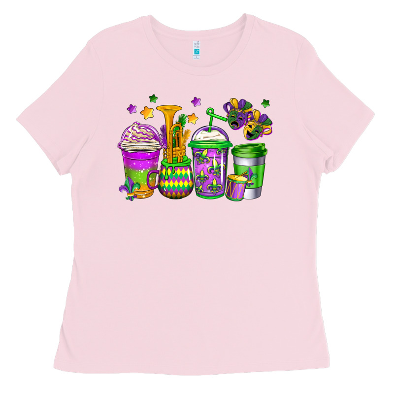 Mardi Gras Coffee Cups Ladies Tee by Jasminsmagicworld | Teevron