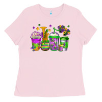 Bubblegum Pink mardi gras coffee cups Ladies Tee - Jasminsmagicworld
