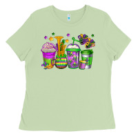 Matcha mardi gras coffee cups Ladies Tee - Jasminsmagicworld
