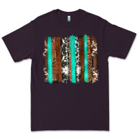 Plum western cowhide wood and turquoise glitter brushstrokes Premium Tee - Artiststas