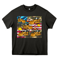 Asphalt bulldozer camouflage american flag Heavy Core Tee - Artiststas