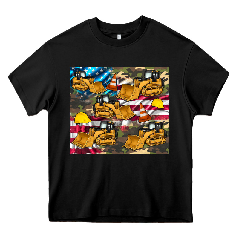 Bulldozer Camouflage American Flag Heavy Core Tee by Artiststas | Teevron