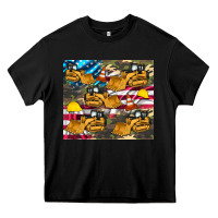 Black bulldozer camouflage american flag Heavy Core Tee - Artiststas