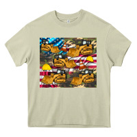 Mossy bulldozer camouflage american flag Heavy Core Tee - Artiststas