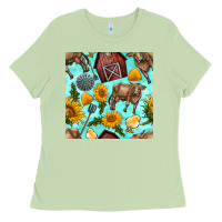 Matcha farm seamless pattern Ladies Tee - BundleAndBundleShop
