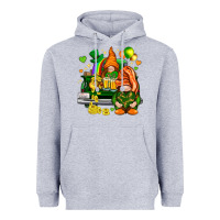 Heather Grey St. Patrick's Day gnomies with heart Heavyweight Hoodie - HowdyJamesFarm