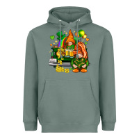 Sage St. Patrick's Day gnomies with heart Heavyweight Hoodie - HowdyJamesFarm