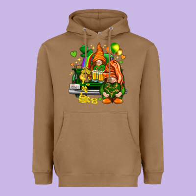 St. Patrick's Day Gnomies With Heart Heavyweight Hoodie Designed By Howdyjamesfarm
