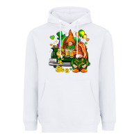 White St. Patrick's Day gnomies with heart Heavyweight Hoodie - HowdyJamesFarm