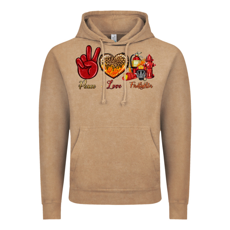Peace Love Firefighter Vintage Hoodie by NancyCooperArtShop | Teevron
