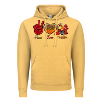 Vintage Mustard peace love firefighter Vintage Hoodie - NancyCooperArtShop