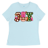 Baby Blue Christmas joy snacks and nutcracker cookies ado Ladies Tee - AdoDesignShop