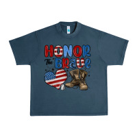 Midnight Navy honor the brave Urban Heavy Tee - MaliasSmallBusiness