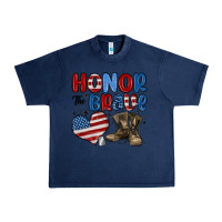 Navy honor the brave Urban Heavy Tee - MaliasSmallBusiness