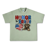 Oil Green honor the brave Urban Heavy Tee - MaliasSmallBusiness