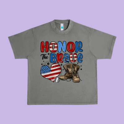 Honor The Brave Urban Heavy Tee Designed By Maliassmallbusiness