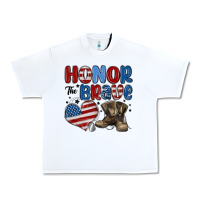 White honor the brave Urban Heavy Tee - MaliasSmallBusiness