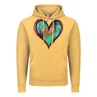 Vintage Mustard Feather Heart Vintage Hoodie - Jasminsmagicworld