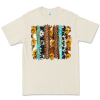 Bone western cowhide leopard turquoise brushstrokes Premium Tee - Artiststas