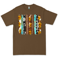 Cacao western cowhide leopard turquoise brushstrokes Premium Tee - Artiststas