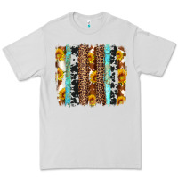 Dove Grey western cowhide leopard turquoise brushstrokes Premium Tee - Artiststas