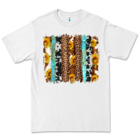 Western Cowhide Leopard Turquoise Brushstrokes Premium Tee | Teevron