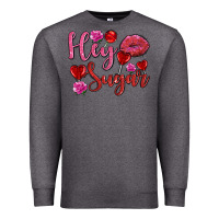 Charcoal Heather hey sugar with lips and candies olivia Premium Sweatshirt - OliviaCreatesArt