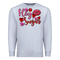 Heather Grey hey sugar with lips and candies olivia Premium Sweatshirt - OliviaCreatesArt