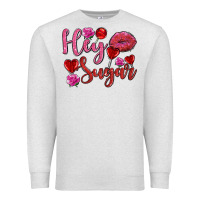 Oatmeal Heather hey sugar with lips and candies olivia Premium Sweatshirt - OliviaCreatesArt