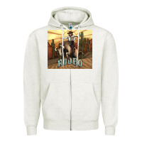 Oatmeal Heather Rodeo Cowboy bullfighter western 20oz skinny Zipper Hoodie - HowdyJamesFarm