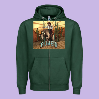 Rodeo Cowboy Bullfighter Western 20oz Skinny Zipper Hoodie Designed By Howdyjamesfarm