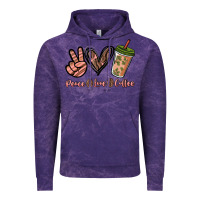 Cloud Purple peace love coffee Vintage Hoodie - NancyCooperArtShop