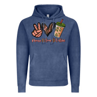 Vintage Denim peace love coffee Vintage Hoodie - NancyCooperArtShop