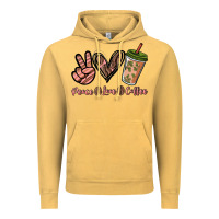 Vintage Mustard peace love coffee Vintage Hoodie - NancyCooperArtShop