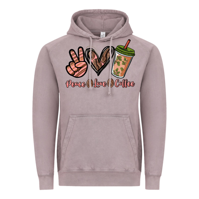 Peace Love Coffee Vintage Hoodie by NancyCooperArtShop | Teevron