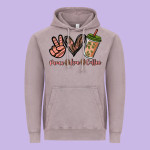 Peace Love Coffee Vintage Hoodie Designed By Nancycooperartshop