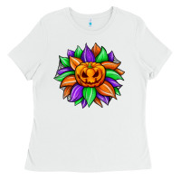 White sunflower halloween Ladies Tee - JahusDesignShop