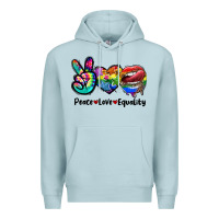 Blue Mist Peace love equality LGBT+ Premium Hoodie - CowGirlArtShop