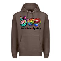 Coffee Peace love equality LGBT+ Premium Hoodie - CowGirlArtShop