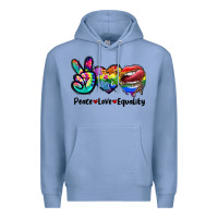Colony Blue Peace love equality LGBT+ Premium Hoodie - CowGirlArtShop