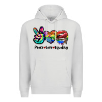 Dove Grey Peace love equality LGBT+ Premium Hoodie - CowGirlArtShop