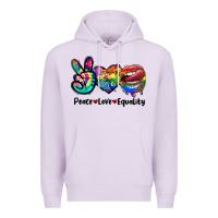 Lilac Peace love equality LGBT+ Premium Hoodie - CowGirlArtShop
