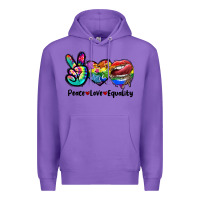 Purple Peace love equality LGBT+ Premium Hoodie - CowGirlArtShop