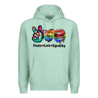 Seafoam Peace love equality LGBT+ Premium Hoodie - CowGirlArtShop