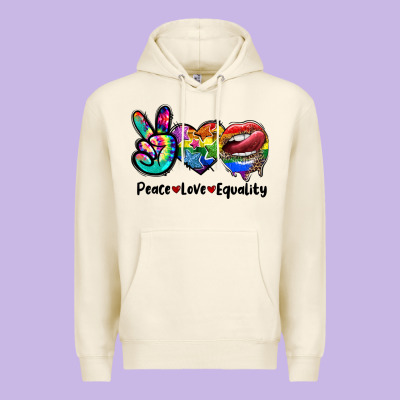 Peace Love Equality Lgbt+ Premium Hoodie Designed By Cowgirlartshop