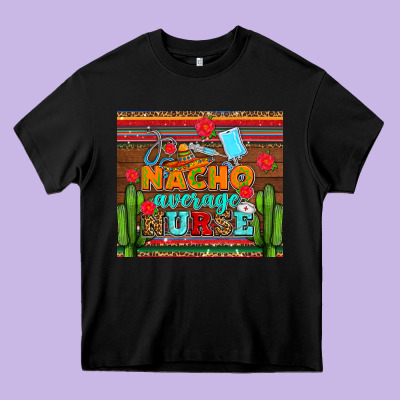 Nacho Average Nurse With Roses Heavy Core Tee Designed By Adodesignshop