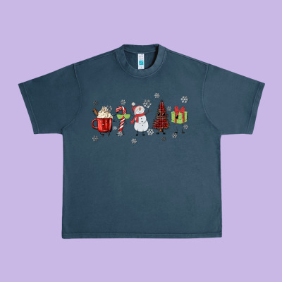 Cartoon Christmas Characters Urban Heavy Tee Designed By Maliassmallbusiness