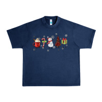 Navy Cartoon Christmas Characters Urban Heavy Tee - MaliasSmallBusiness